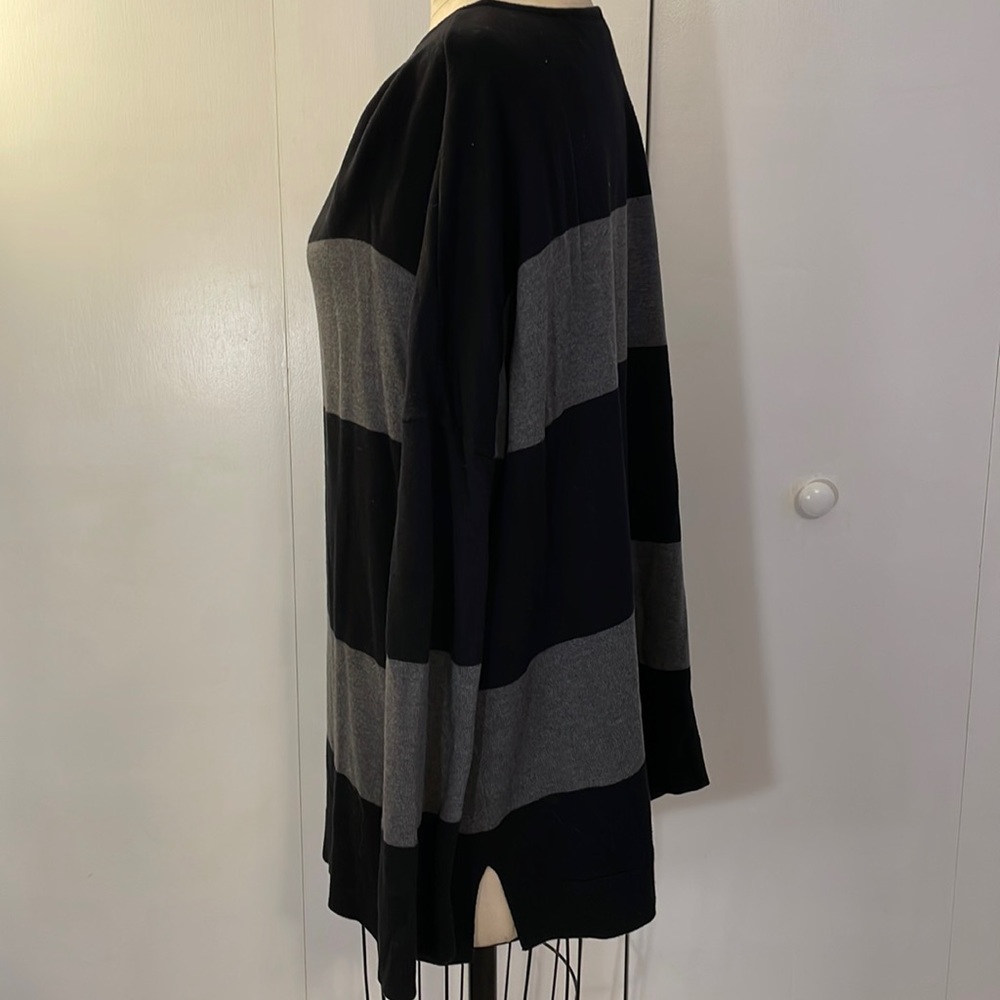Chaps black and grey striped crew neck sweater - Picture 3 of 6